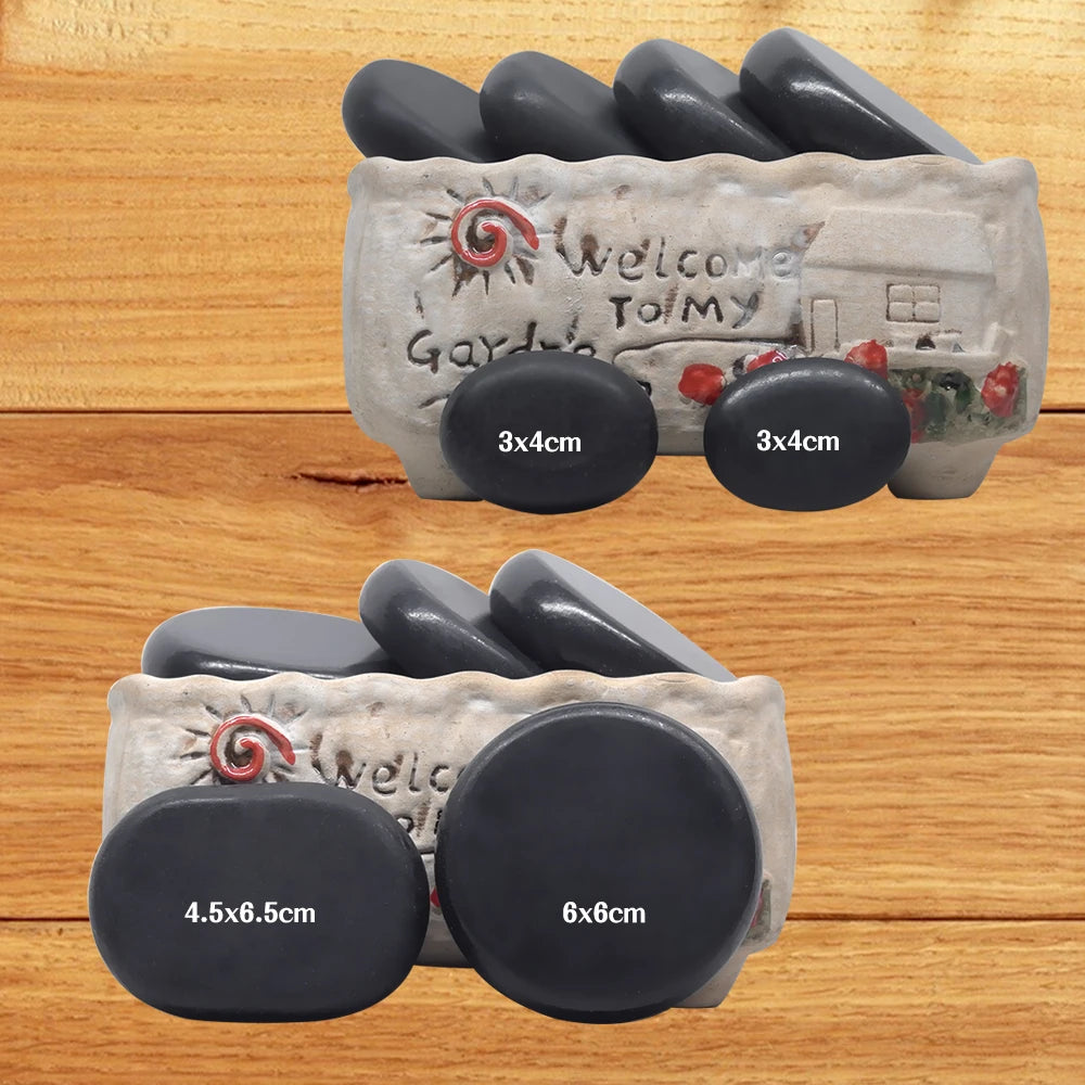 NEW 20PCS Set Korean Professional Hot Stone Massage Set Heater Box Relieve Stress Back Pain Health Care Lava Basalt Round Massage Tool Full Body Pain Relief Treatment Healing Heating Stones