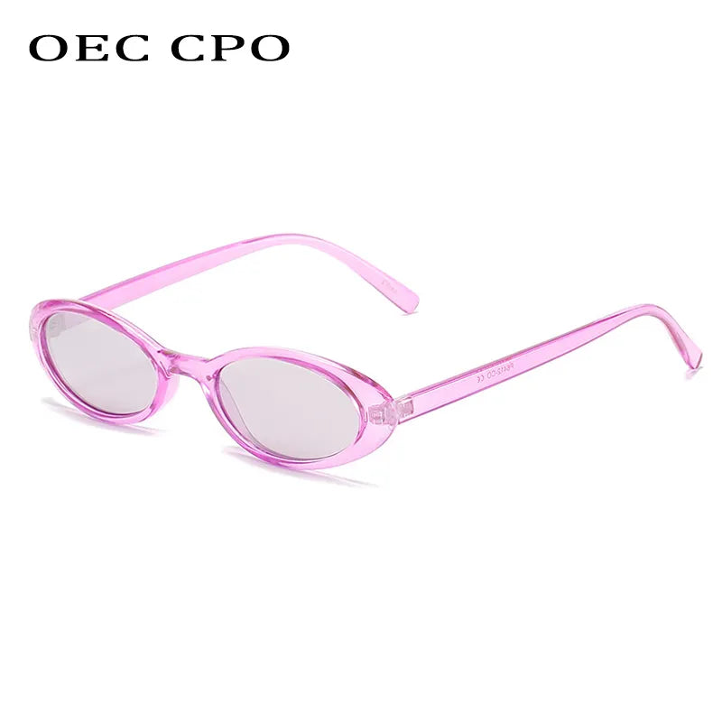 OEC CPO Sexy Small Oval Women's Sunglasses 2023 New Fashion Leopard Brown Hot Sun Glasses Female Retro Colorful Shade Eyeglass