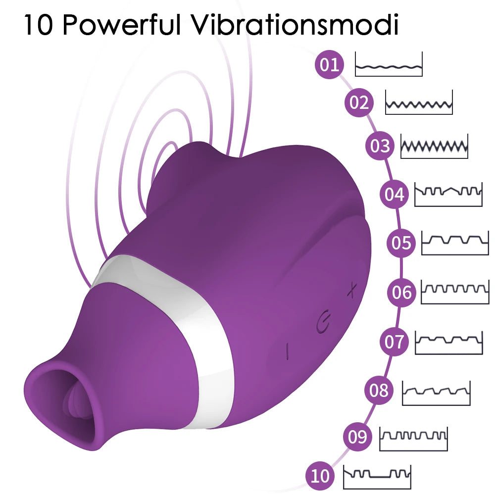 2 in 1 Clit Sucker Vibrator Female for Women G-Spot Sucking Licking Double Stimulation Nipples Massagers Tongue Sex Toy Adult
