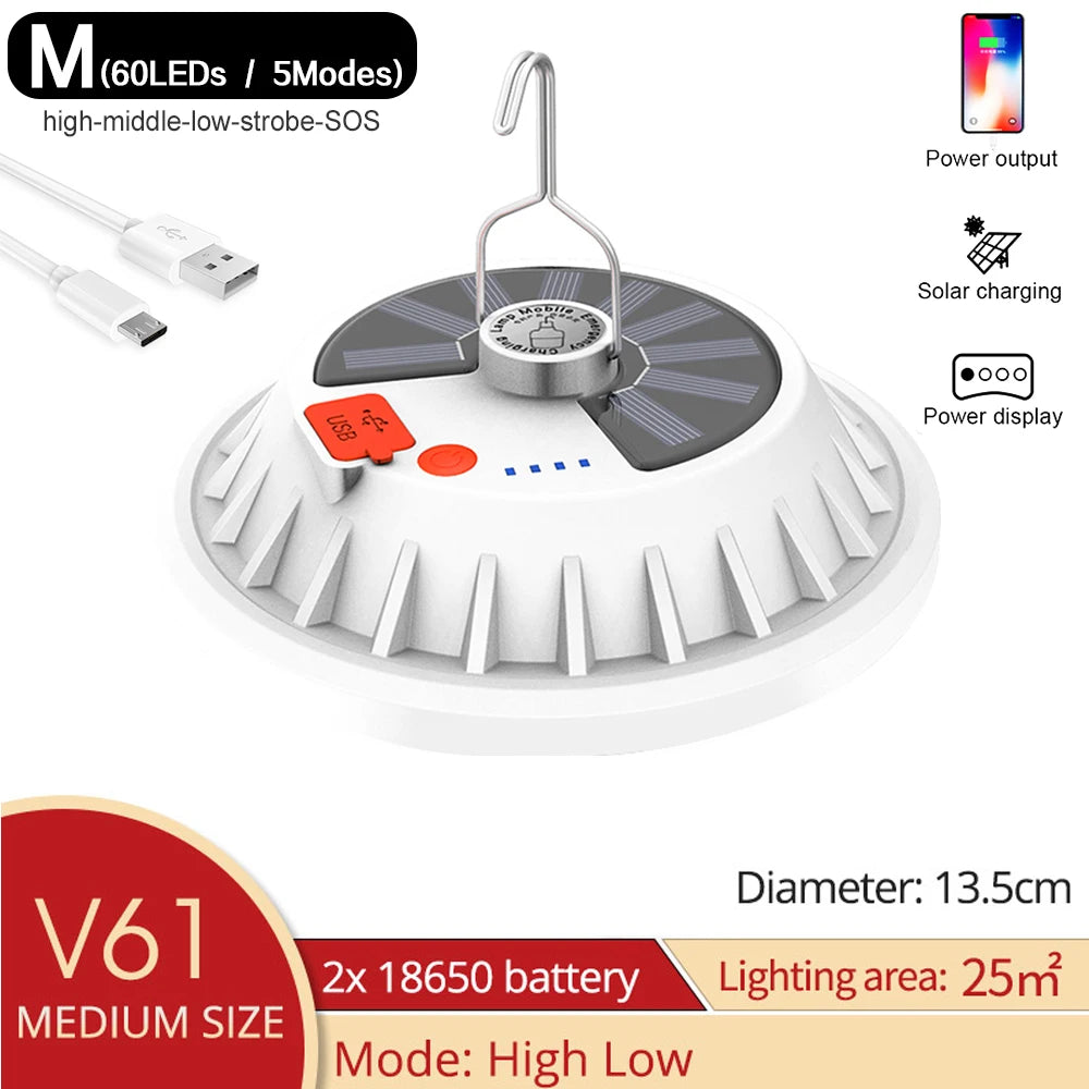 NEW Arrivals 300W Rechargeable LED Bulb Lamp Remote Control Solar Charge Lantern Portable Emergency Night Market Light Outdoor Camping Home Garden Lights