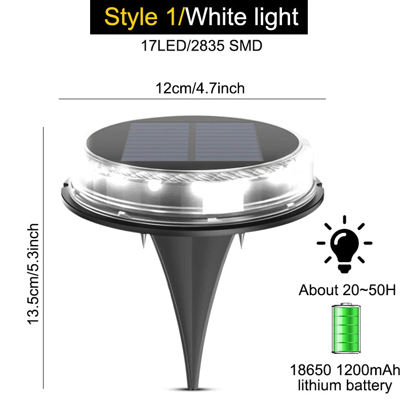 NEW 4PCS Set Solar Powered Ground Colorful RGB/White/ Warm White Light Waterproof Garden Pathway Deck Lights With 8 LEDs Solar Lamps for Home Yard Driveway Lawn Road