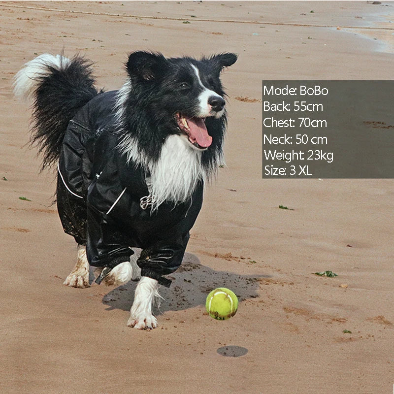 NEW S-5XL Plus Size Black/Red Waterproof Pet Dog Outdoor Jacket Clothes Winter Warm Coat Big Jumpsuit Reflective Raincoat For Small Medium Large Dogs Clothing Accessories Pets Supplies