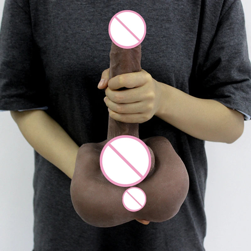 Realistic Male Black 3D Torso Long Penis Half Body Sex Doll With Big Dildo Sexy Toys for Men Women Gay Adult Products