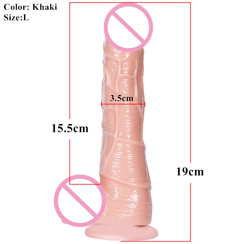 MwOiiOwM 19cm Whopper Black Realistic Dildos Sucker Dick for Women, Erotic Sex Toys Simulation Male Penis Adult Products