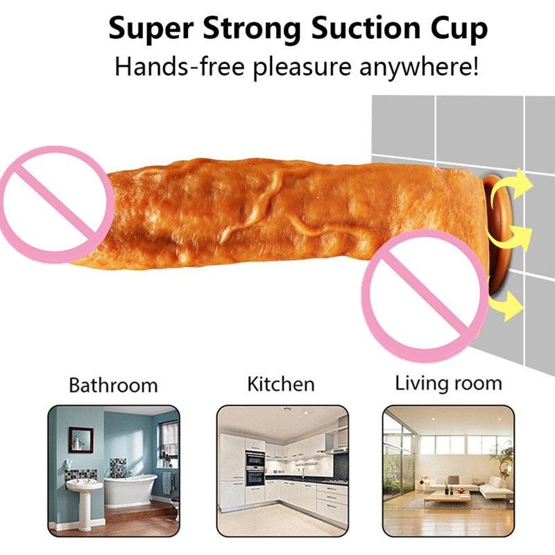 Sex Shop New Super Soft Realistic Penis Dildo Sexy Huge Dildo Double-layer Silicone Suction Cup Dildos For Women Big Dick
