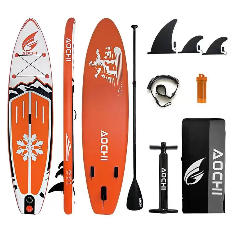 NEW Set Sea Ocean Rivers Lakes Durable Drop Stitch Material Inflatable Stand-Up Paddle Board Paddle SUP Board Paddleboarding Accessories Kayak Canoe Surfing Board Adults Water Sports Supplies