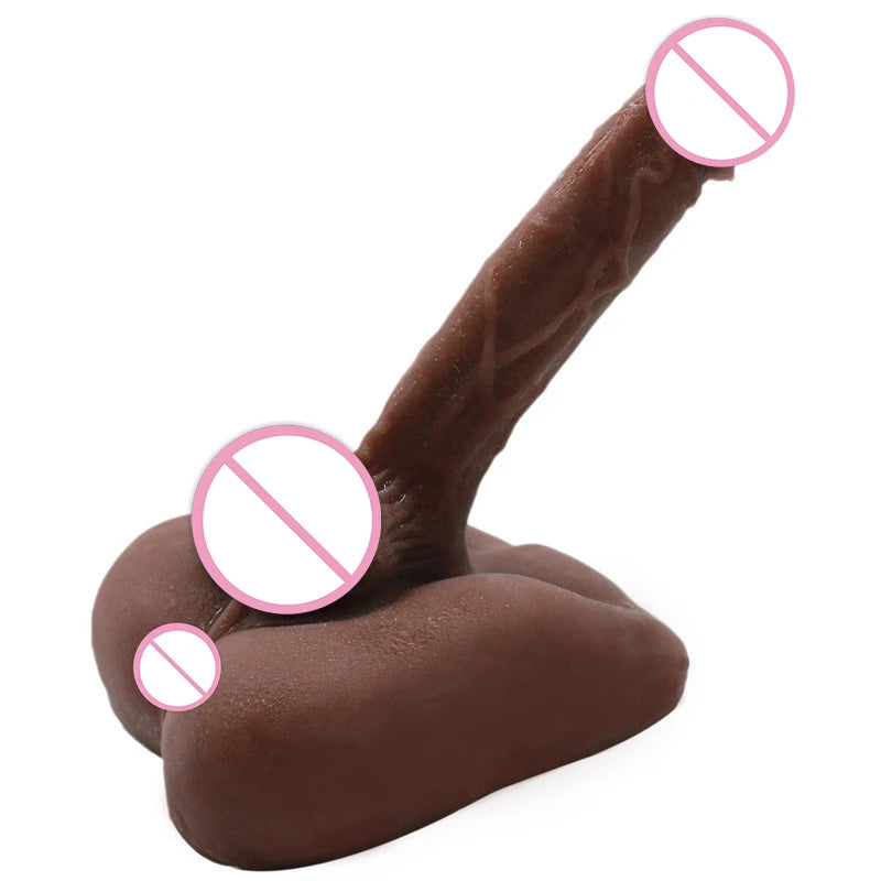 Realistic Male Black 3D Torso Long Penis Half Body Sex Doll With Big Dildo Sexy Toys for Men Women Gay Adult Products