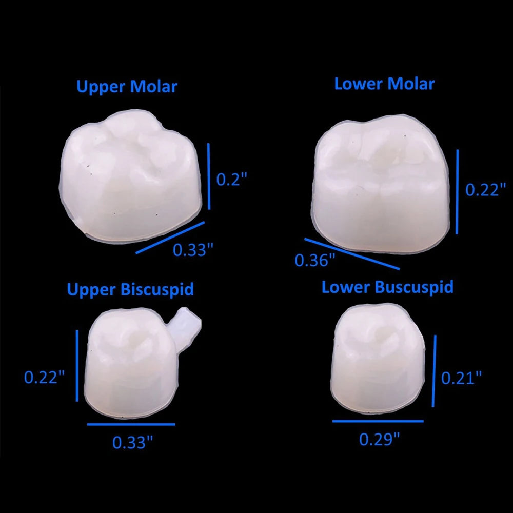50 Pcs/Box Dental Temporary Crown Kit Anterior Front Molar Posterior Teeth Veneers Dentistry Tooth Whitening Tools