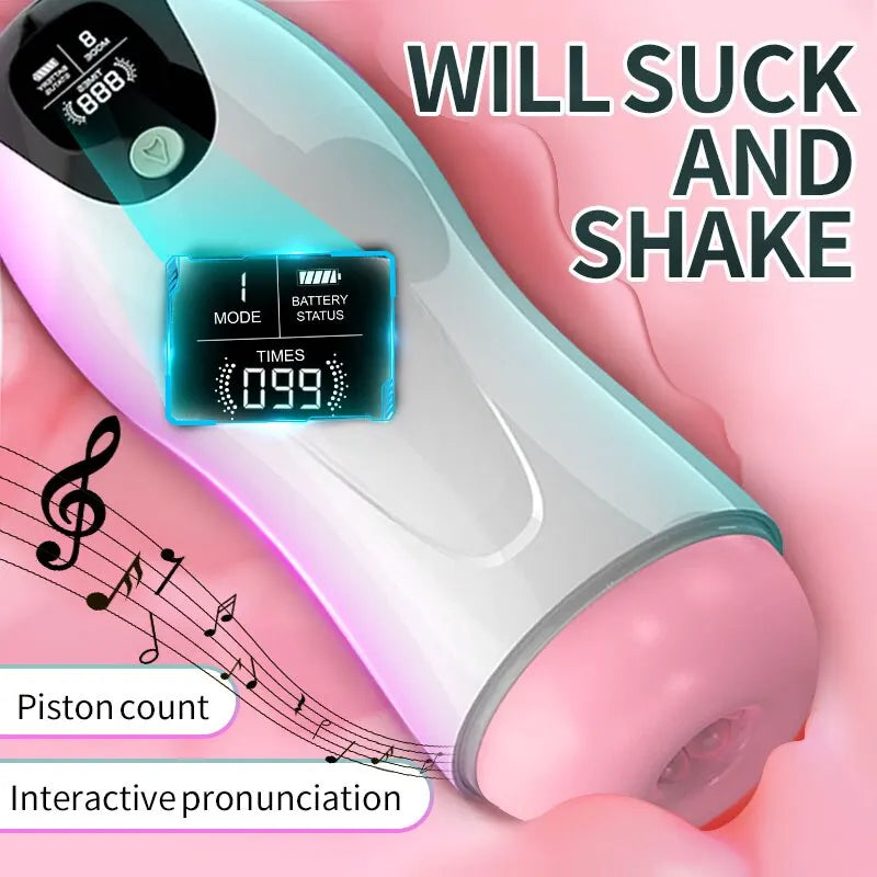 Adult Men's Suction Simulation Channel Masturbator Vagina Oral Vacuum Suction Masturbation Toy Penis Aircraft Cup Male Adult Sex Toy