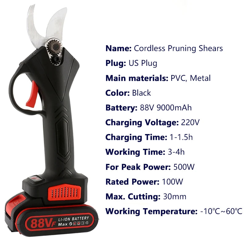 10Pcs/Set Portable Mini Electric Saw Fruit Tree Cordless Electric Garden Scissors Rechargeable Tools Scissors And 4inch Chainsaw