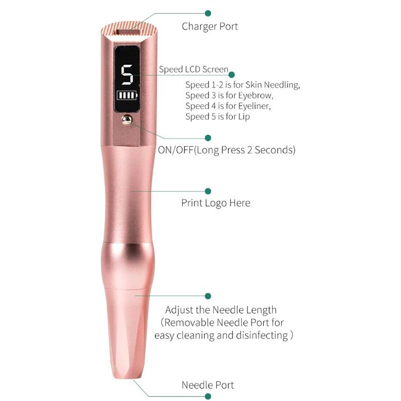 NEW Arrivals Wireless Tattoo Machine PMU Pen Professional Permanent Makeup Microblading Eyebrow Lip For Body Art Tool With Cartridge Needles