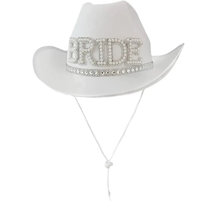 NEW Arrivals Bride Cowboy Veil Hat Country Western Barn Space Disco Wedding Cowgirl Bach Bachelorette Hen Party Bridal Shower Decoration Gift