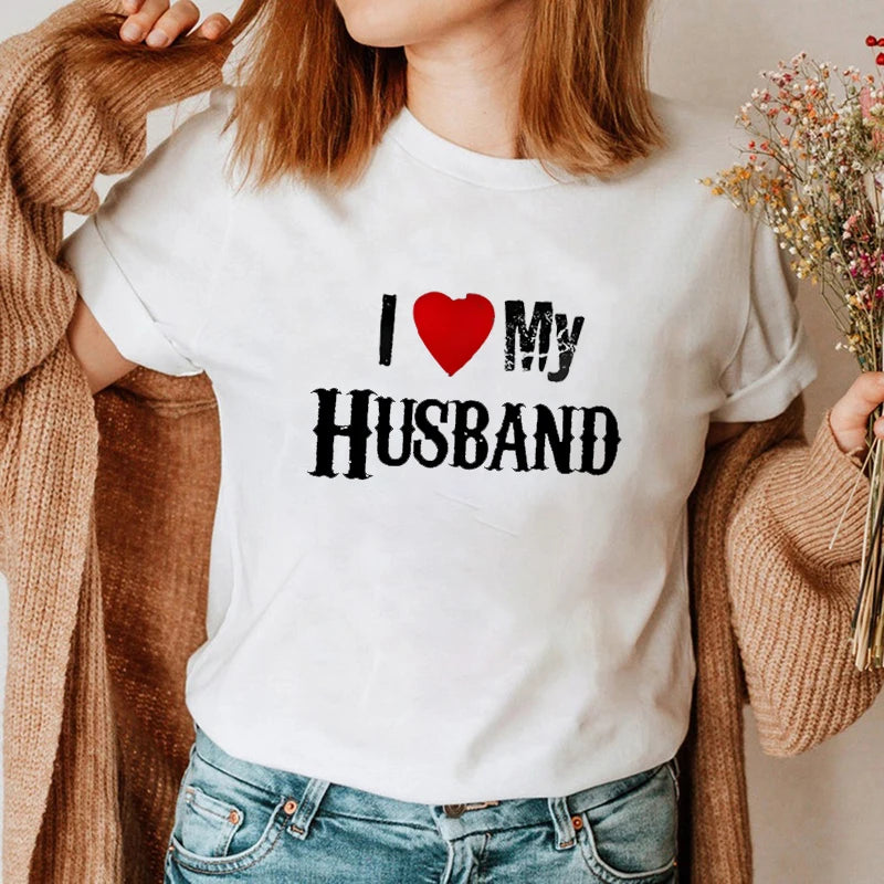 NEW Arrivals S-4XL I Love My Wife I Love My Husband Matching T-Shirt Men Women Vintage Fashion Trend Wife Husband Tee Honeymoon Sweet Lovers T-Shirt