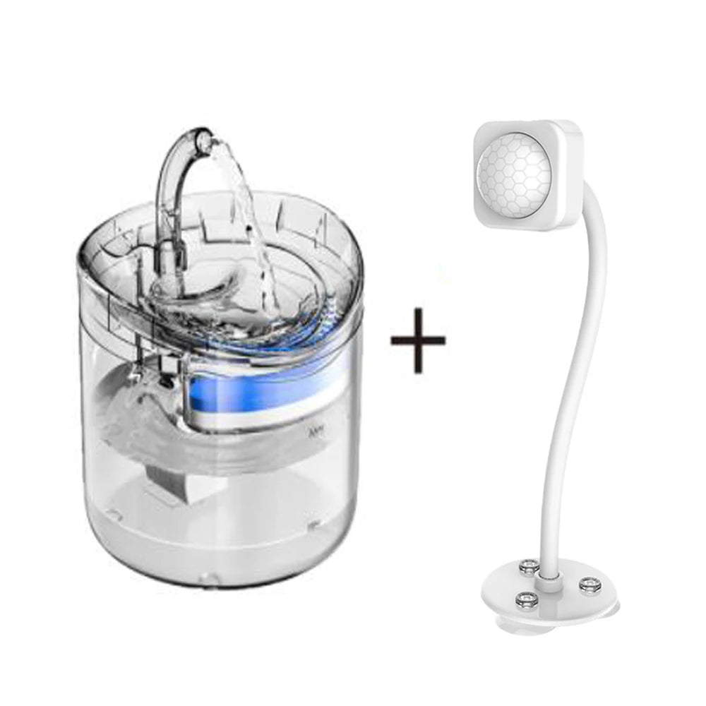 NEW Arrivals Automatic Sensor Cat Dog Water 2L Fountain With Faucet Dog Water Dispenser Transparent Filter Drinker Pet Sensor Drinking Feeder Pets Supplies