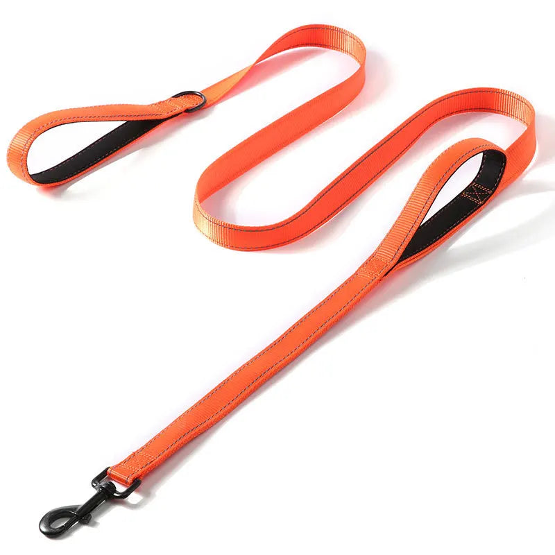 NEW Arrivals 9 Colors 1.2/1.5/1.8m Two Handle Heavy Duty Double Handle Nylon Dog Leash For Training Control Guard Rope Walking Cats Dogs Harness Lead Pets Accessories