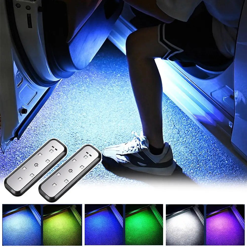 NEW Arrivals 4PCS Set Magnetic Control Door Lighting Warning Anti-Collision LED Ambient Welcome Emergency Alarm Strobe Light Automotive Accessories Car Tools Set Supplies