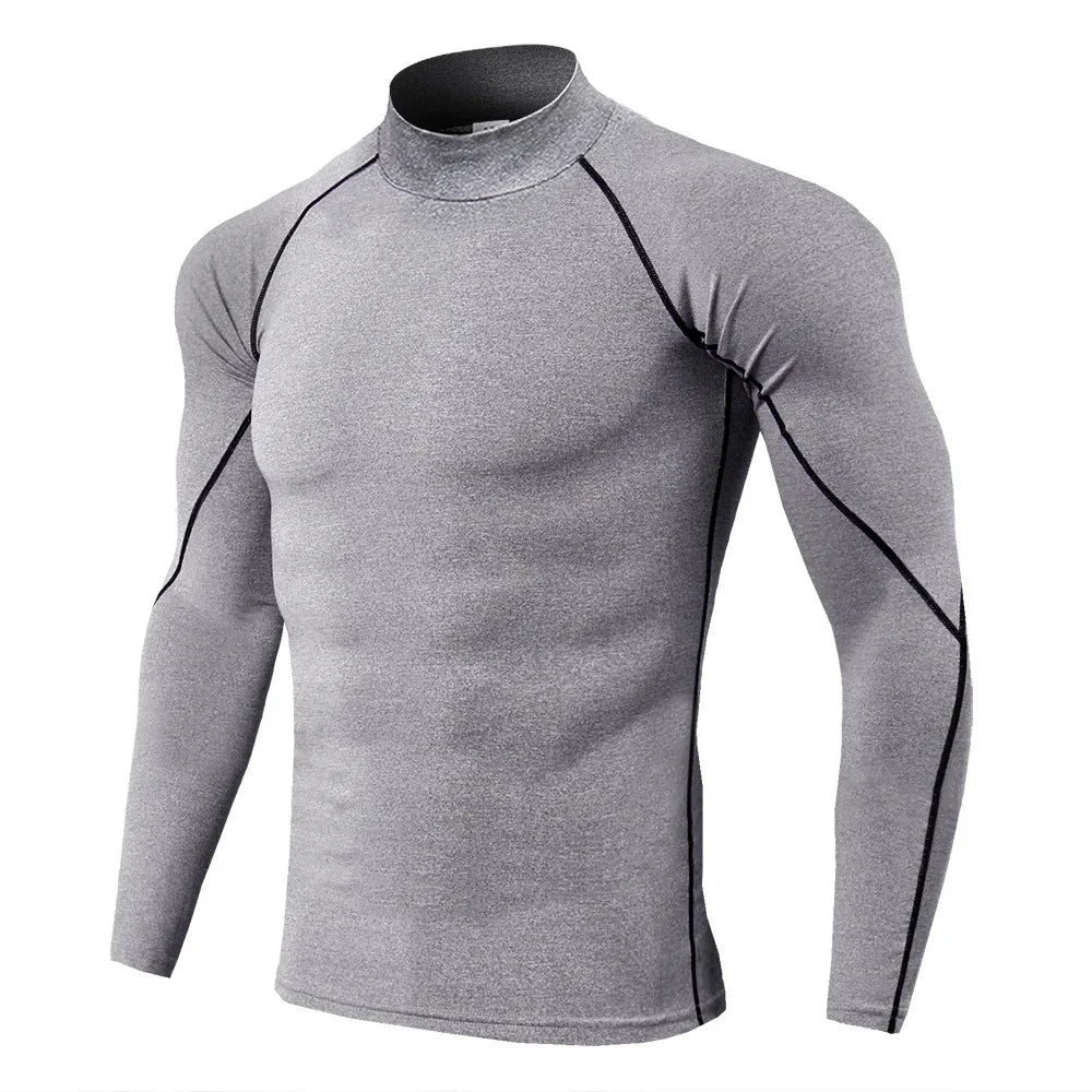 NEW Arrivals S-4XL Plus Size Men Sport T-Shirt Quick Dry Bodybuilding Running Cycling Shirt Long Sleeve Compression Top Gym T-Shirt Men Fitness Tight Blouse Sports Apparel Supplies