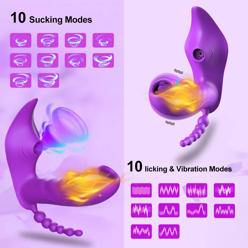 Wireless Remote Control Clit Sucker Vibrator Female Wearable Clitoris Stimulator Vibrating Dildo Sex Toy for Women Couples