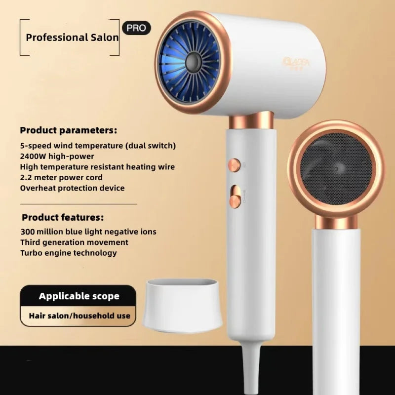 NEW BRAND from Japan  Professional High-Speed Hair Dryer 2400W High-Power Silent EU/UK Plug Household Hair Salon Hair Dryer Hair Care Accessories