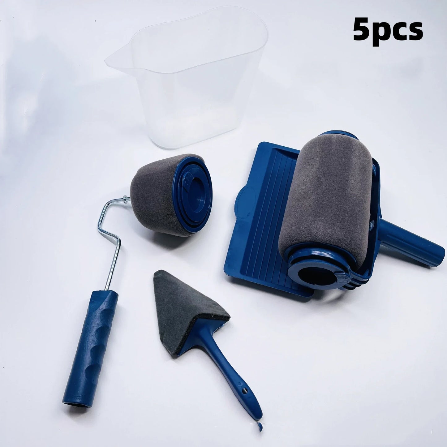 NEW Arrivals 7PCS Set Wall Texture Roller Paint Brush Telescopic Rod Set Expansion DIY Sponge Self Suction Coat Wall Paint Machine Used for Wall Corner Coating Tools Home Painting Accessories