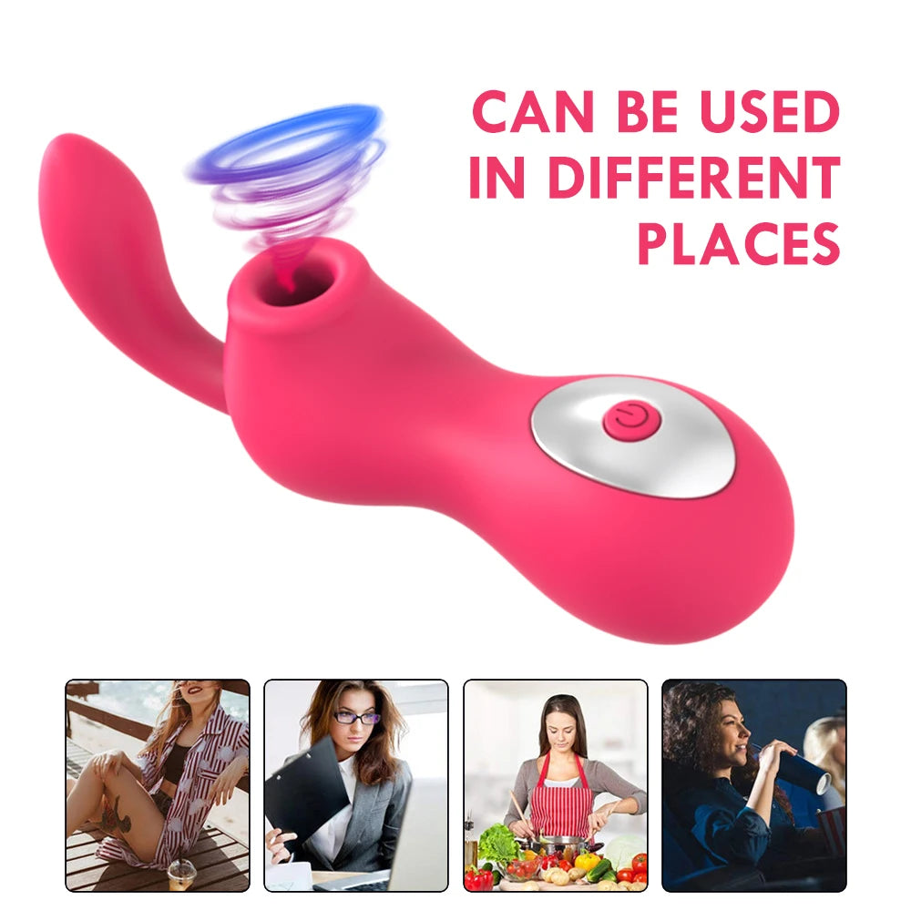 Powerful Clit Sucker Vibrator Clitoris Nipple Sucking Tongue Vibrating Oral Licking Masturbator Vagina Sexy Toys for Adult Women
