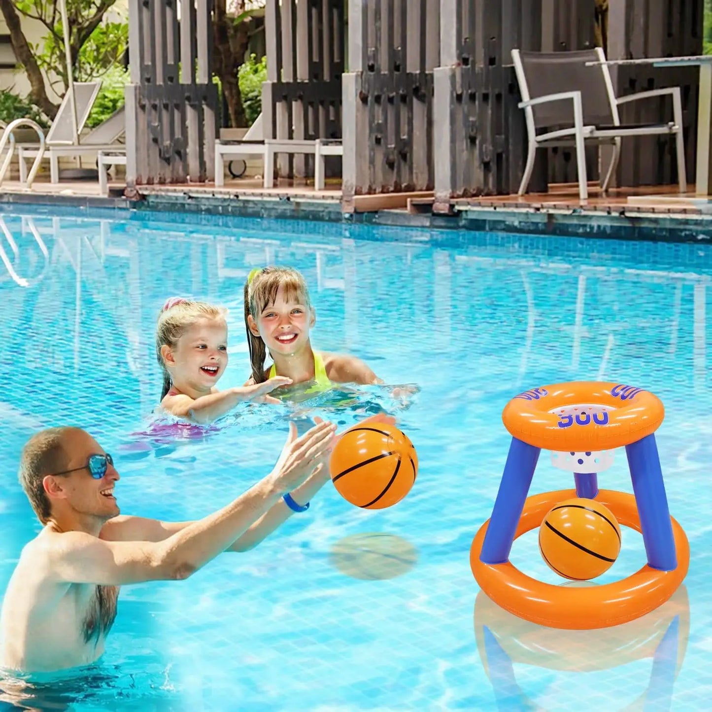 NEW Arrivals Adults Children Inflatable Toys Swimming Pool Beach Party Accessories Inflatable Bowling Ring Throwing Ferrule Game Set Floating Toys Beach Fun Summer Water Sports Supplies