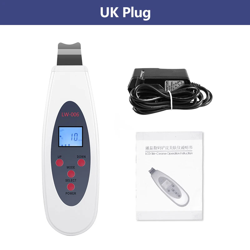 NEW Arrivals Ultrasonic Skin Scrubber Deep Face Cleaning Machine Wrinkles Remove Eye Bags Facial Massager Ultrasound Peeling Clean Tone Lifting Device Ladies Beauty Salon SPA Accessories Skin Care Products