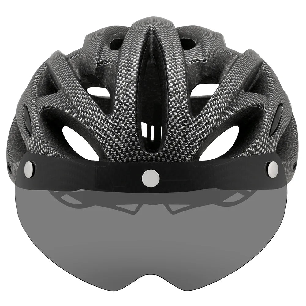 NEW 230g Ultralight 4 Colors Helmet Road Cycling Helmet Integrally- Molded with Removable Visor Goggles Bike Taillight Helmet Cycling Accessories Sports Supplies