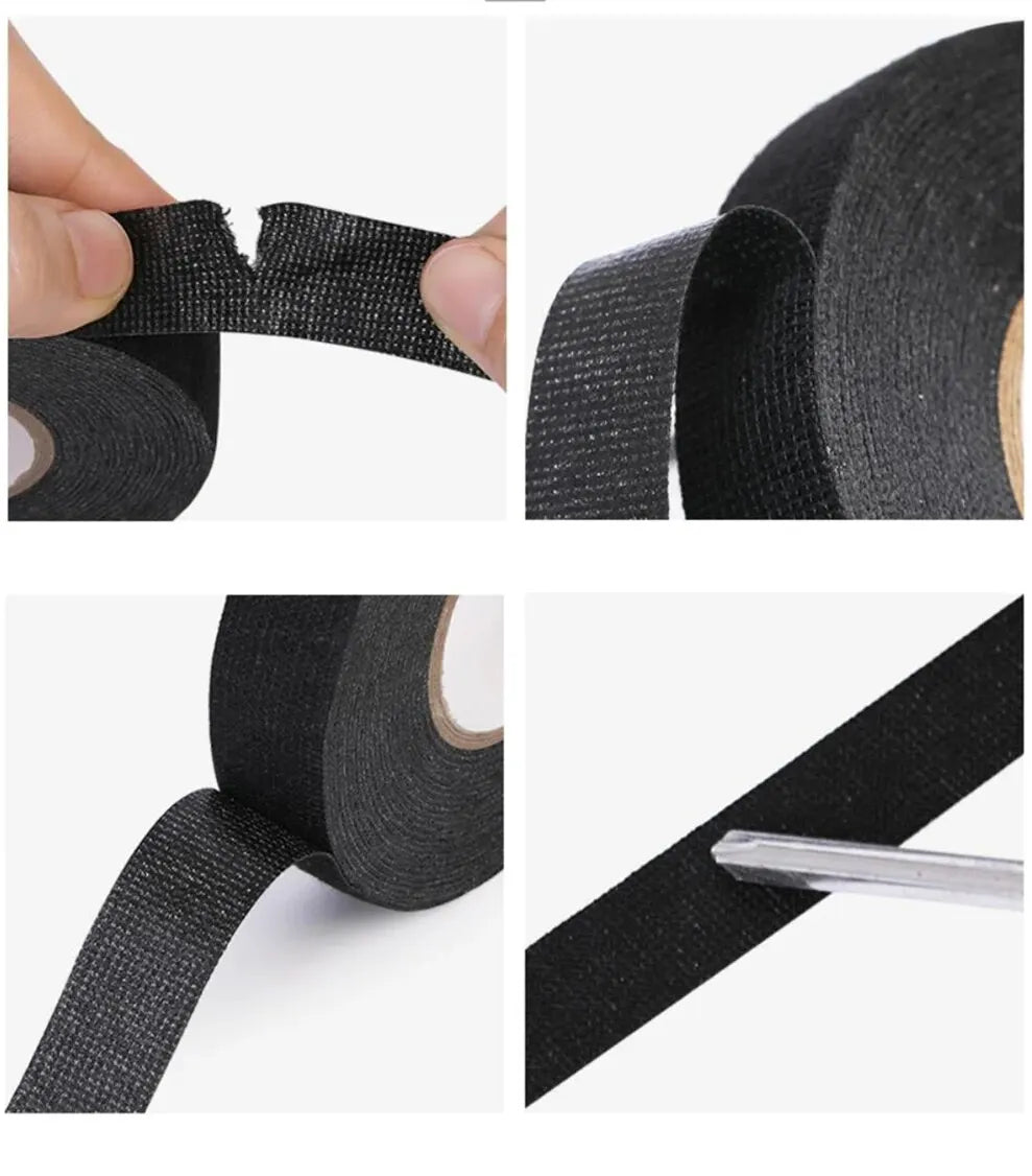 NEW Arrivals 15 Meter Heat-Resistant Flame Retardant Tape Coroplast Adhesive Cloth Tape For Home Garage Car Cable Harness Wiring Loom Protection