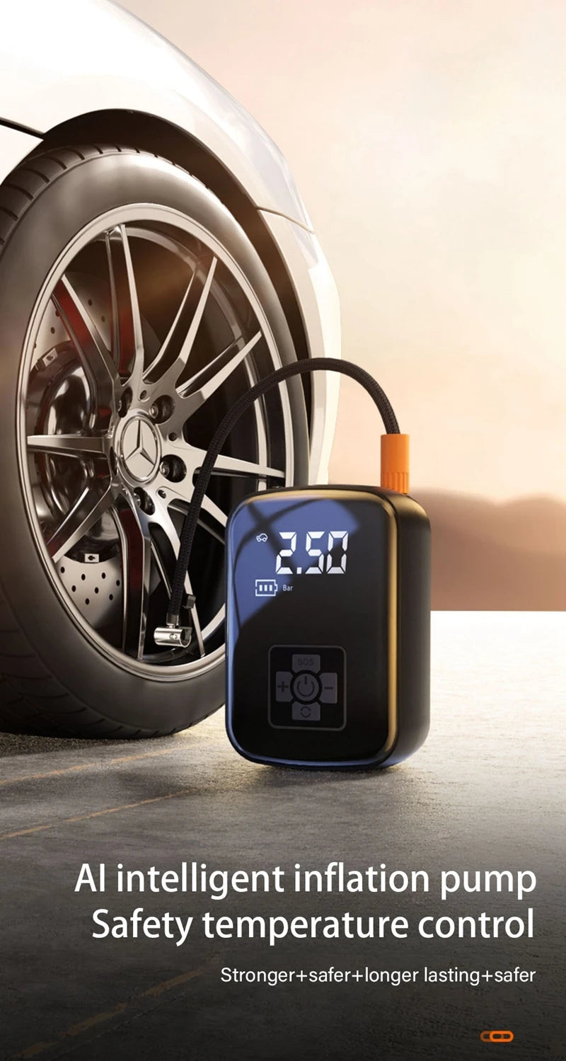 NEW Arrivals Wireless Air Compressor Portable Universal Electric Air Pump Tire Sensor Mini Inflatable Treasure for Car Motorcycle Basketball Mattress Bicycle