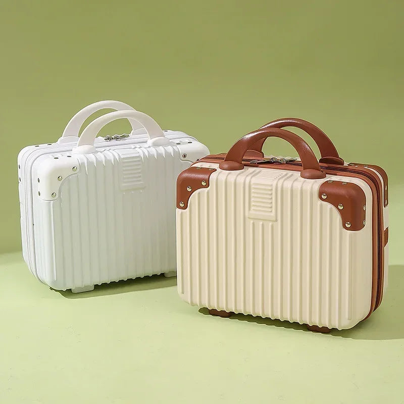 NEW Luxury Retro Modern Pattern Outdoor Travel Airport Cosmetic Case 14-16Inch Mini Portable Box Small Luggage Hand Gift Storage Cosmetic Bags Accessories Supplies Small Password Box Ladies Cosmetics Luxury Products