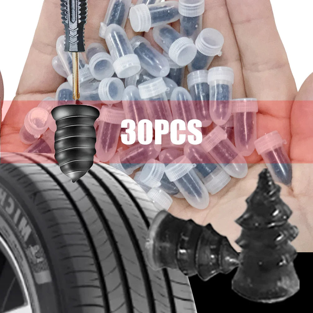 10Pcs Car Tyre Repair Rubber Nail Set Universal Car Motorcycle Tyre Repair Nails Truck Scooter Bike Tire Puncture Repair Tool