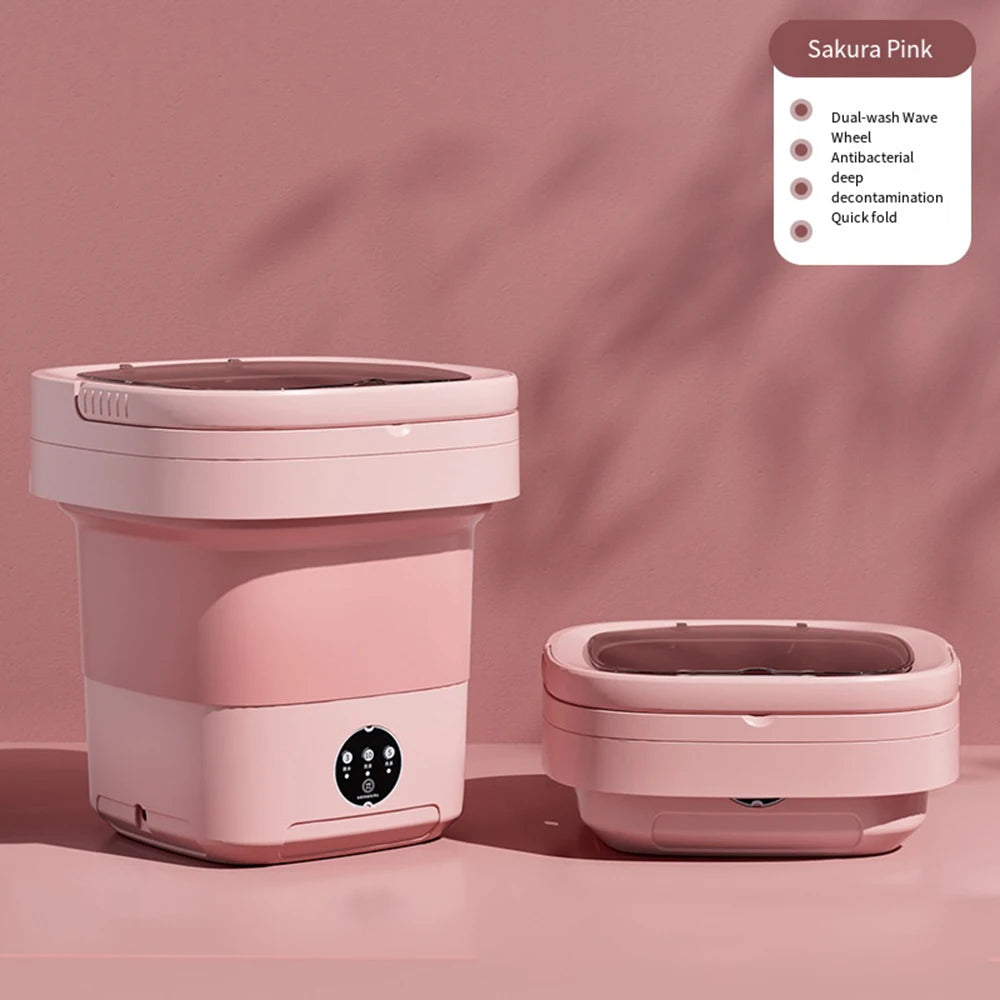 NEW Arrivals 6L 11L 4 Colors Folding Portable Washing Machine with Spin Dryer for Clothes Outdoor Travel Camping Home Ultrasonic Underwear Socks Mini Washer 110V 220V