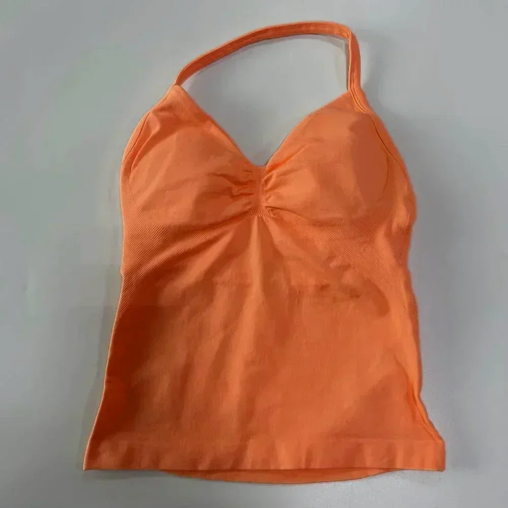 NEW Arrivals Halter Back Neck Top Push Up Vest Running Vest Sports Top Sports Bra Sports Vest Women's Sportswear Yoga Clothing