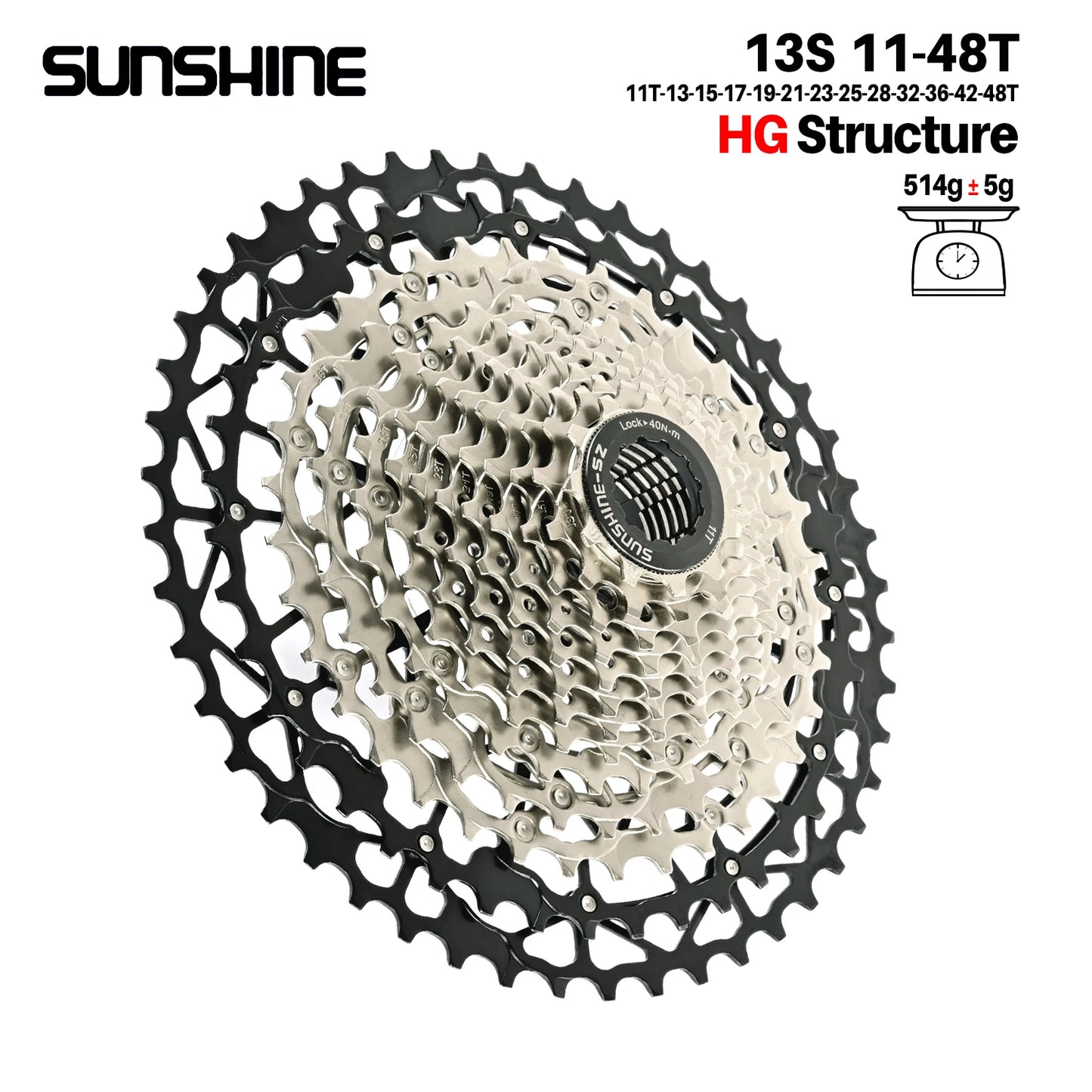 Ultralight Bicycle Cassette Freewheel Carbon Steel Material 9/10/11/12/13 Speed HG Structure Sprocket for Mountain Bike Bicycle Accessories Sports Supplies