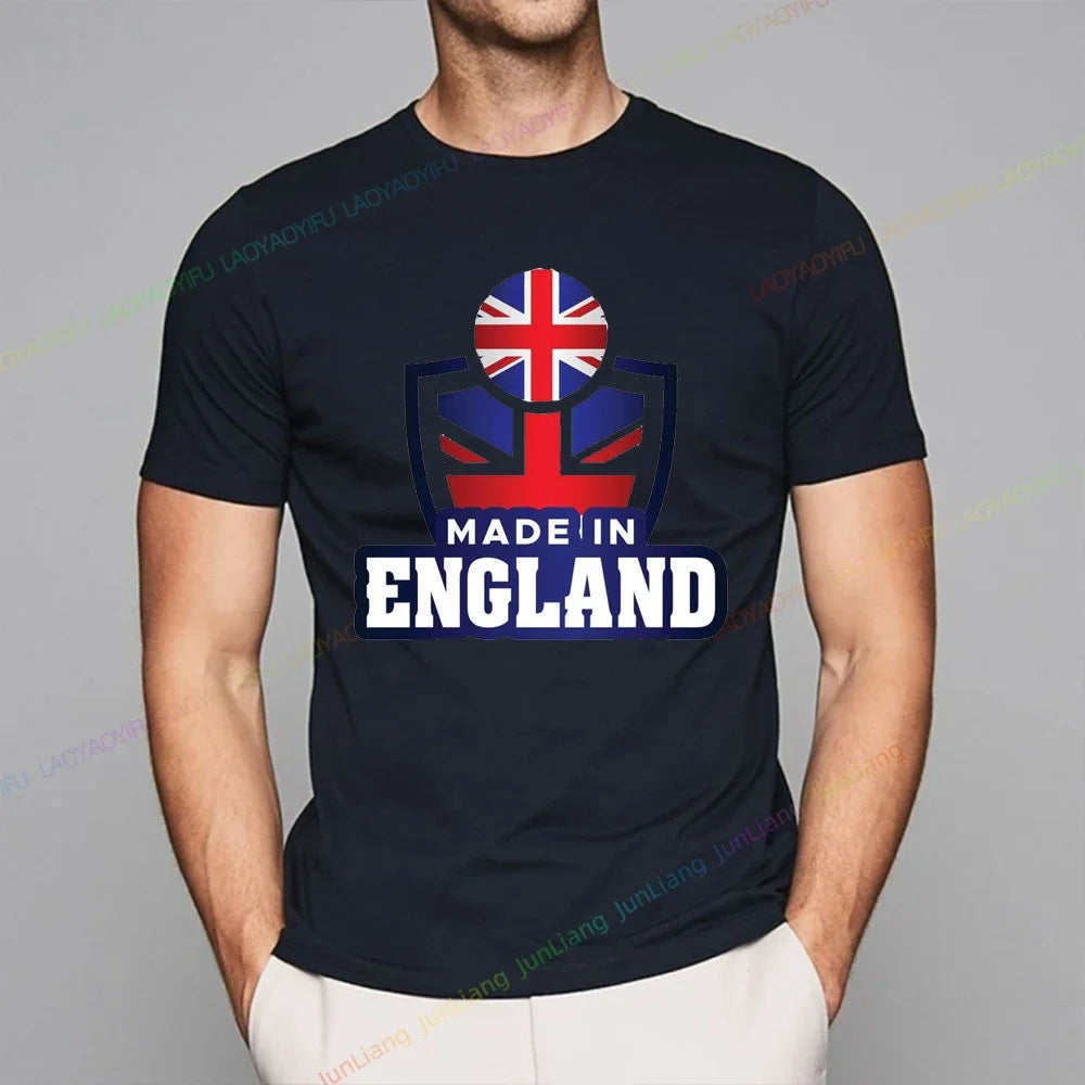 NEW Arrivals S-4XL Summer New Shirt England Flag Badge Unisex Patriotism Graphic T-Shirts Women's T-Shirts Men T-shirt Short Sleeve Tee Women Men Casual Sports Supplies