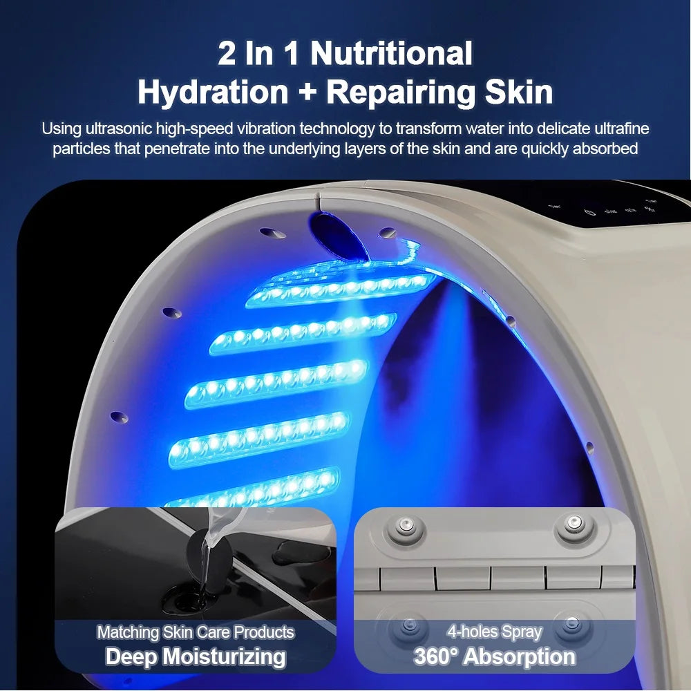 Skin Hydrating Sprayer LED Mask Facial Machine Nano Mist 7 Colors LED Photon Machine Face & Body Salon SPA Home Use Skin Care