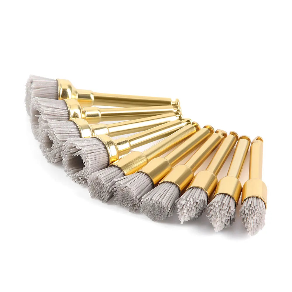 10pcs Dental Polishing Brush Aluminium Oxide/Silicon Carbide Polishing Prophy Brushes For Contra Angle Handpiece