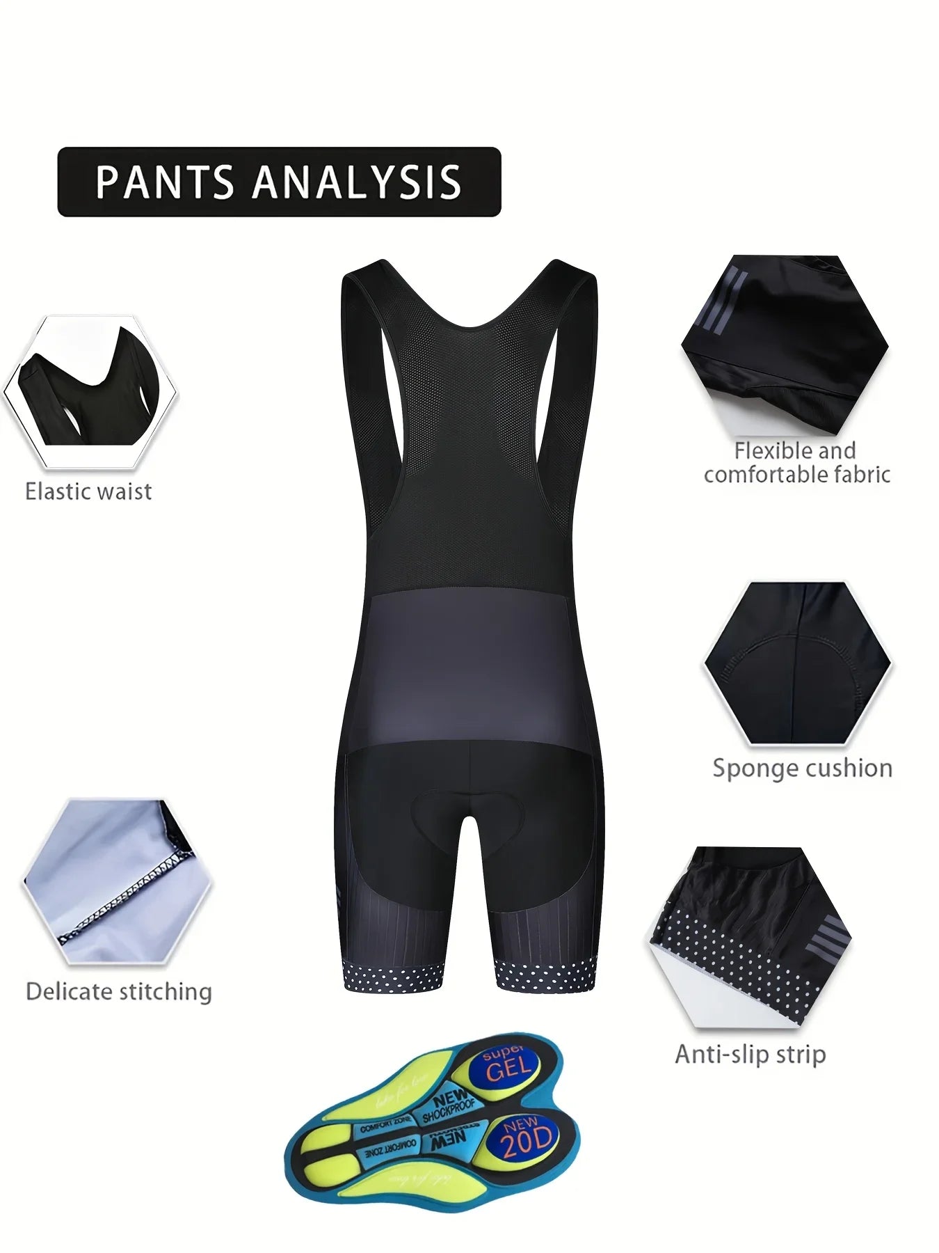NEW Arrivals S-3XL Blue/Black Color 20D Padded & Powerband Cycling Pants Man MTB Shorts Men Professional Sports Men's Gel Bibs Summer Clothing Bib Short Bike Clothing