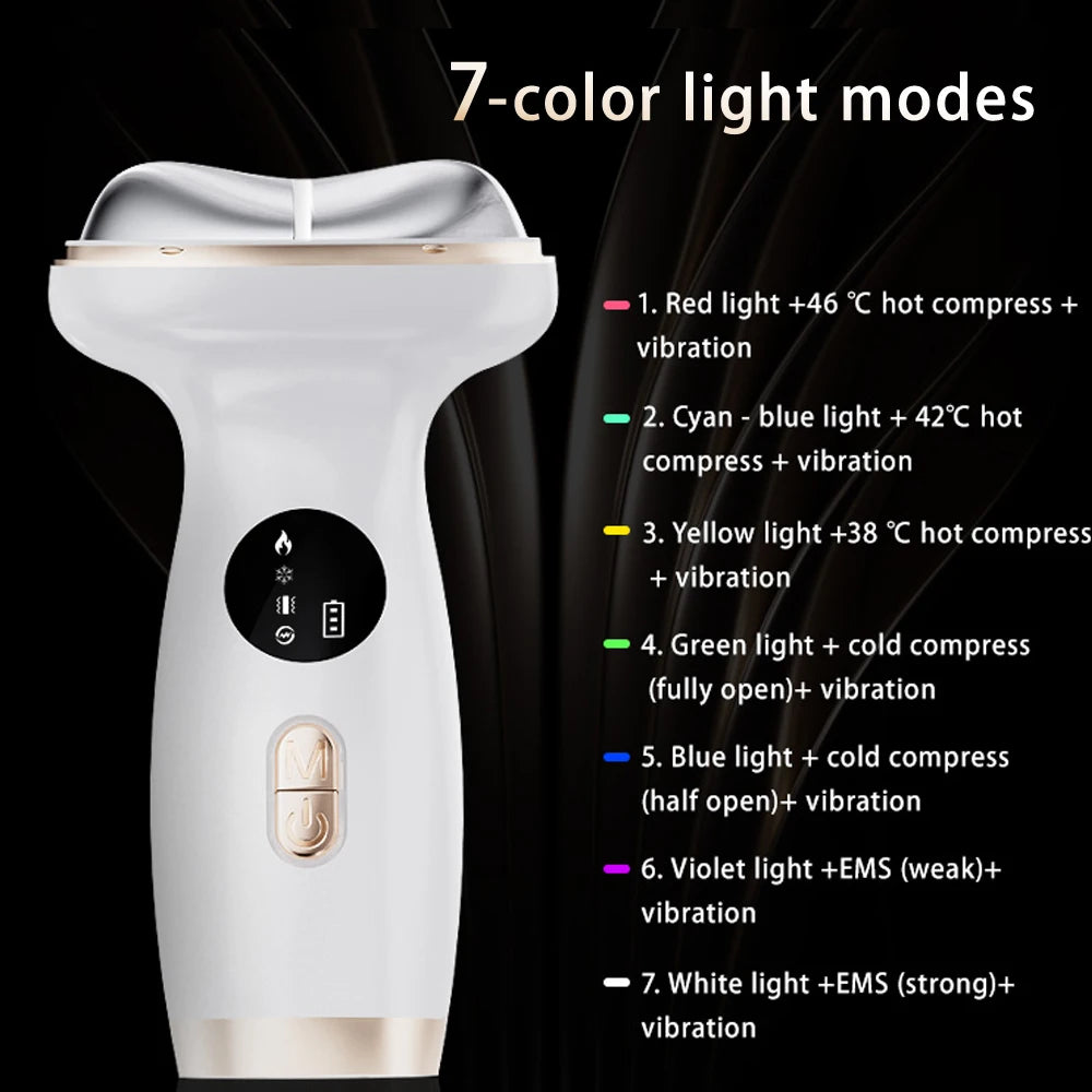 NEW EMS Neck Face Massager Double Chin Remover V Line Chin Lift Up Reducer 7 Colors LED Light Therapy Anti Neck Wrinkle Face Slimmer Women Beauty Salon Spa Supplies