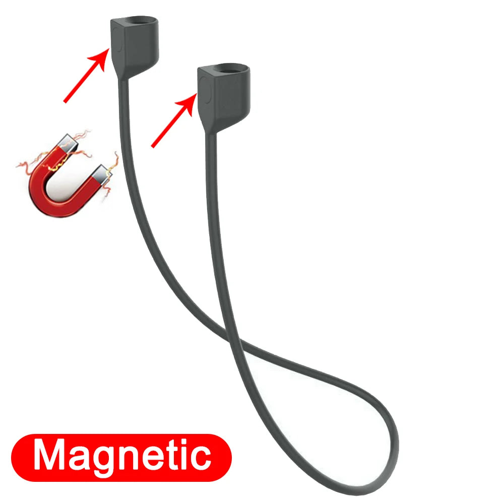 Soft Silicone Anti Lost Magnetic Rope Earphones for Apple Air Pods 2 1 3 Air Pods Pro Bluetooth Wireless Headphone Earbuds Strap