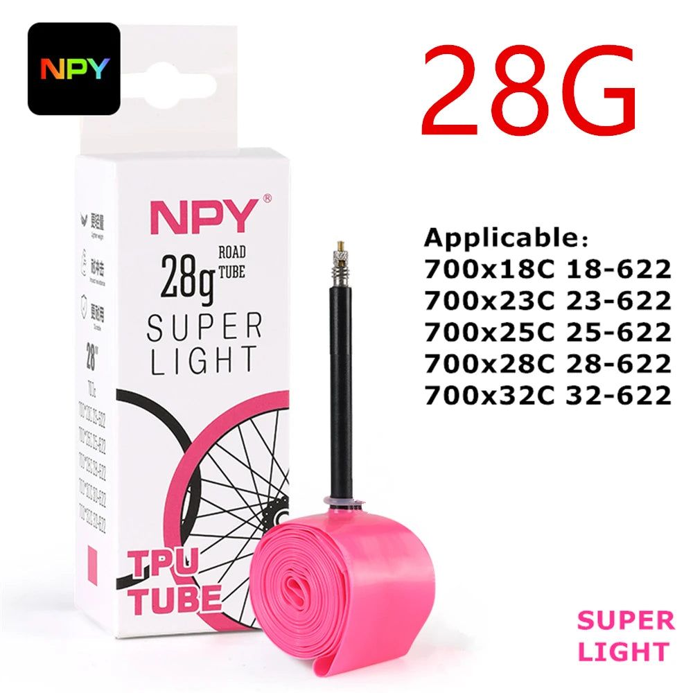 New 1Pcs Ultralight 28g Bike TPU Inner Tube 700X18 25 28 32 Road Bicycle TPU Material Tire 65mm Length French Valve Cycling Accessories Sports Supplies