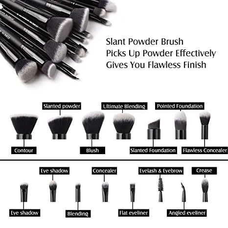 15 Pcs Luxury Balck Makeup Brushes Set Tools Professional Brushes Foundation Powder Eyeliner Eyeshadow Make up Brushes
