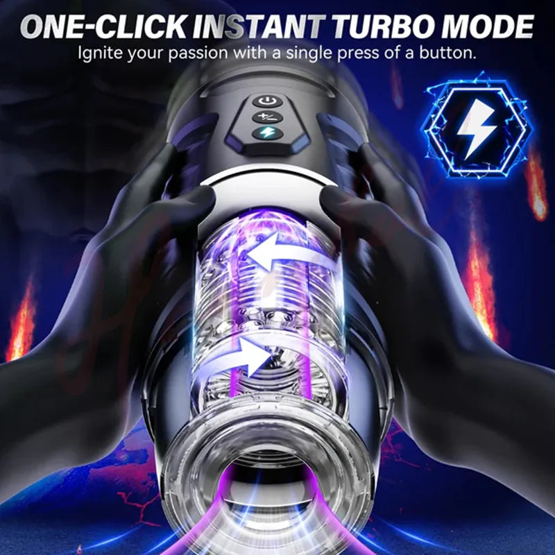 Adult Hannibal Automatic Male Masturbator 7 Thrusting Rotating Modes Mastubator Cup Electric Pocket Pussy For Penis Sex Toy For Men