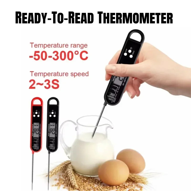 NEW Arrivals -50 300C Waterproof Digital Food Kitchen Thermometer For Oven Meat Cooking Grilling With Rotating LCD Screen Alarm Function Outdoor BBQ Picnic Camping Cooking Accessories