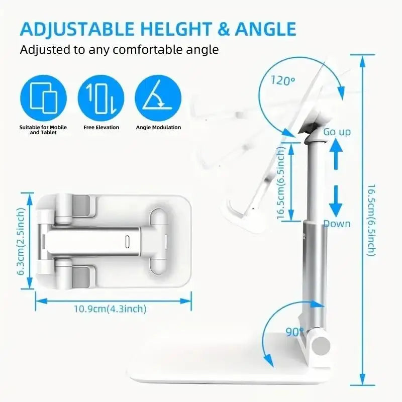 NEW Arrivals Black/White Color Desktop Mobile Phone Tablets Holder Stand For iPhone iPad Xiaomi Adjustable Desktops Tablet Holder Universal Table Mobile Phone Stand