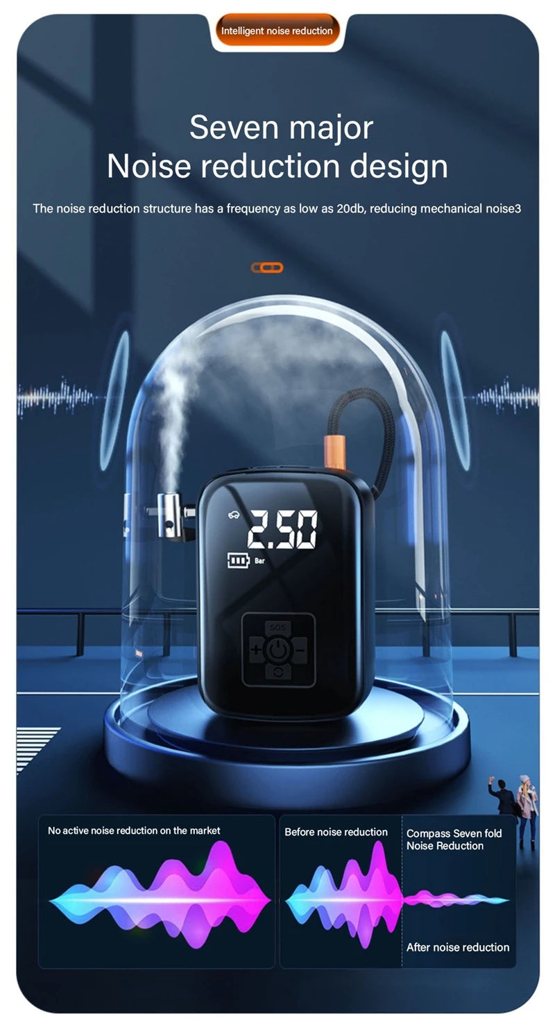 NEW Arrivals Wireless Air Compressor Portable Universal Electric Air Pump Tire Sensor Mini Inflatable Treasure for Car Motorcycle Basketball Mattress Bicycle