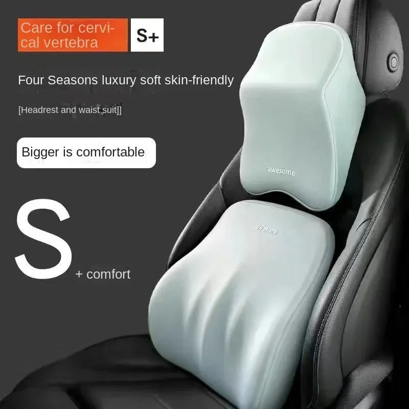 NEW Arrivals Car Lumbar Back Support Headrest Neck Pillow Memory Foam Lumbar Pillow Universal Soft Neck Pillows Cushion Car Seat Cushion