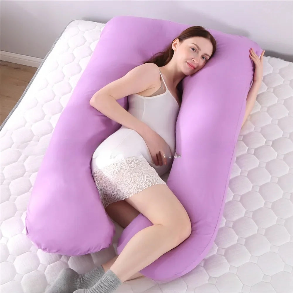 NEW Pregnant Women Sleeping Support Pillow Cotton Pillowcase U Shape Maternity Pillows Pregnancy Side Sleeper Bedding No Filler Women Pregnancy Supplies