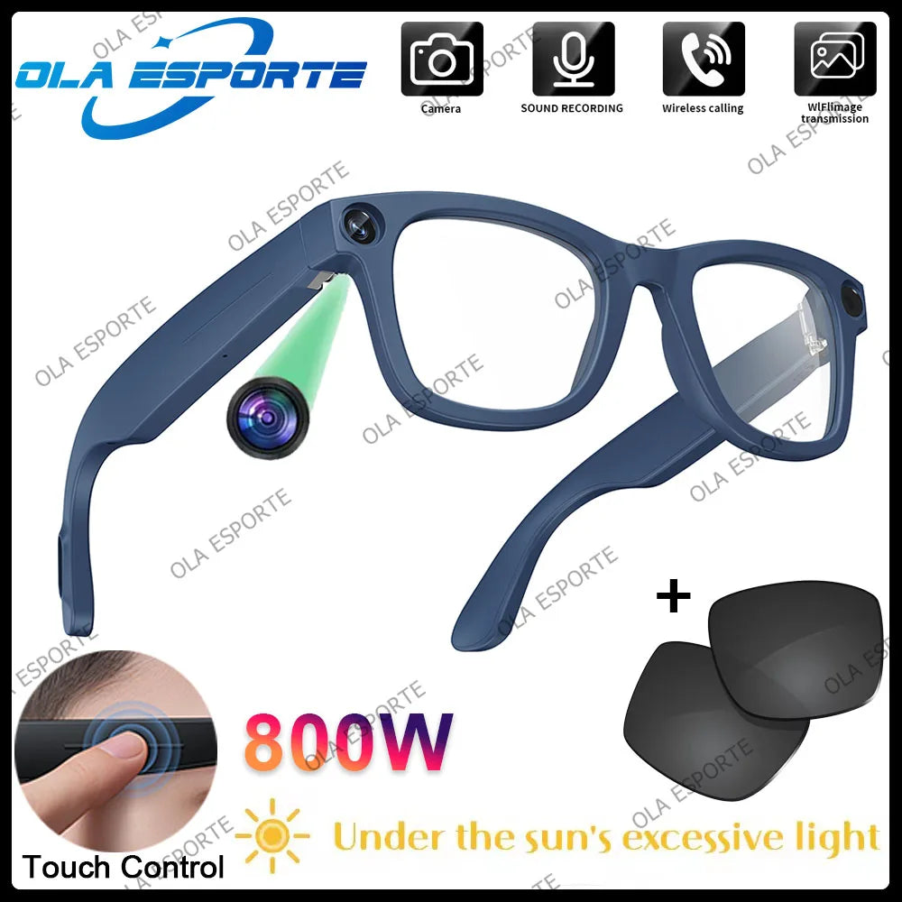 NEW Arrivals 4K AI Smart Glasses Multifunction Camera Bluetooth Call Voice Assistant Music Player Translate Glasses UV Polarized Sunglasses Xiaomi Outdoor Business Meetings Spy Glasses